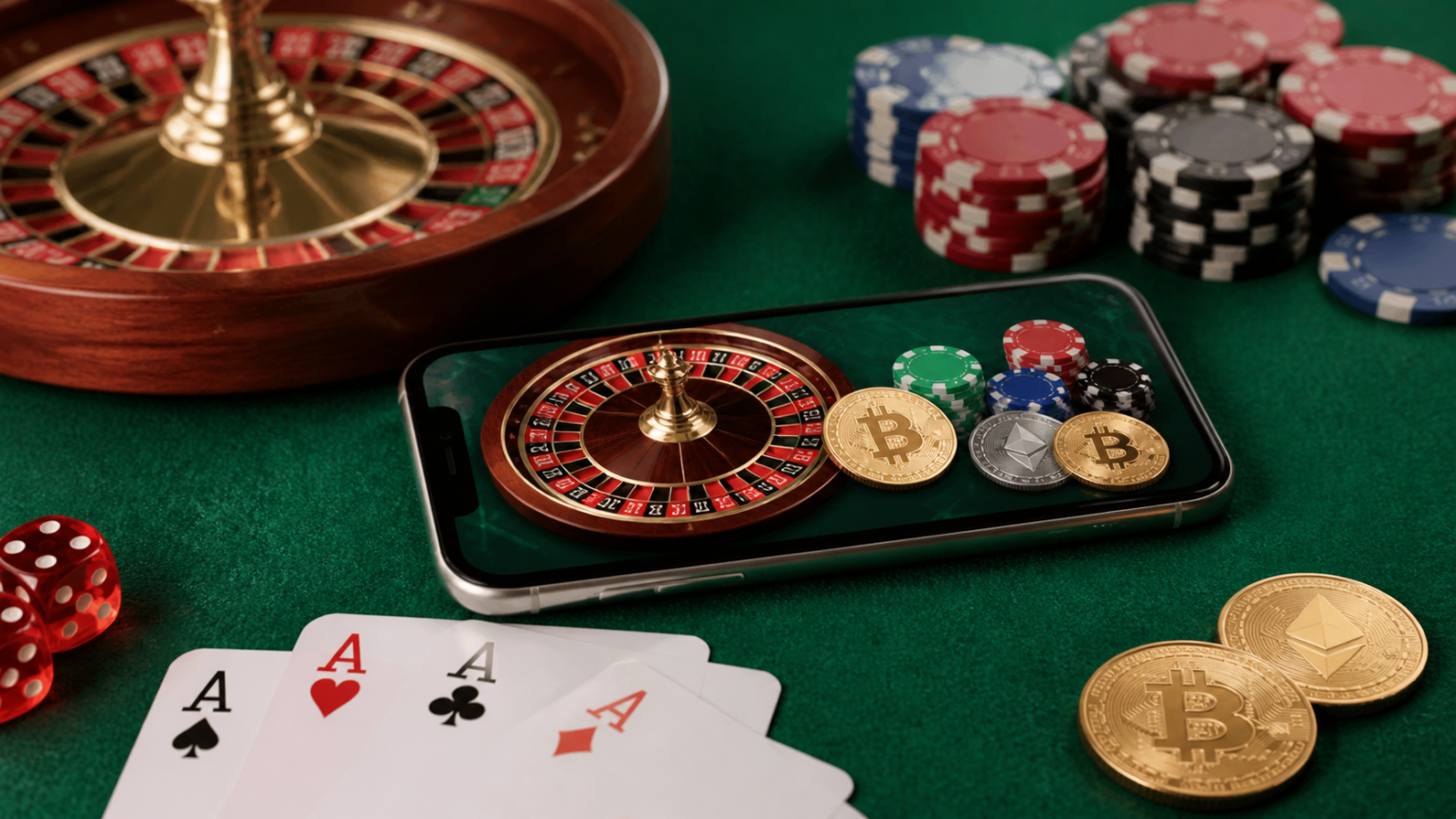 Migliori Casino Online: Assistenza Clienti, Termini e Trasparenza Crypto casino online gaming setup with smartphone and casino chips