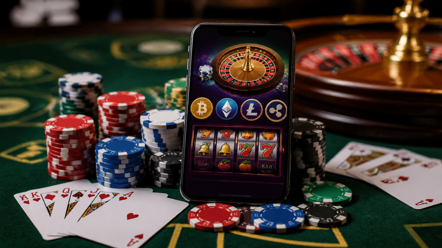 Crypto Casino Singapore: What Players Should Consider Casino chips and a smartphone showing a crypto casino interface