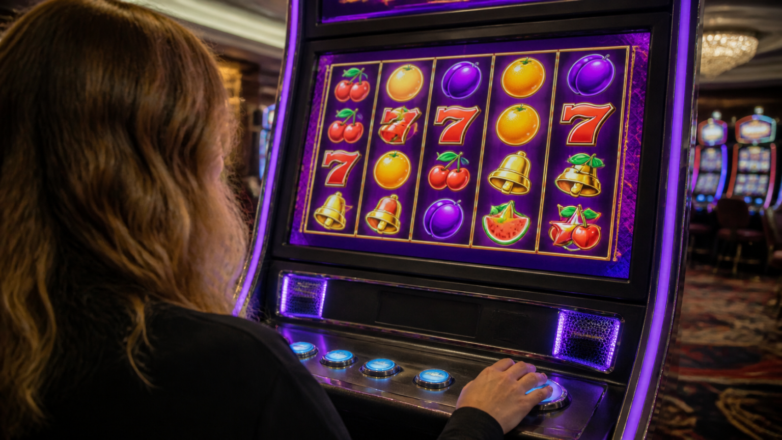 Understanding Security and Fair Play at an SG Online Casino Màn hình trò chơi nổ hũ với các biểu tượng máy quay nhiều màu sắc