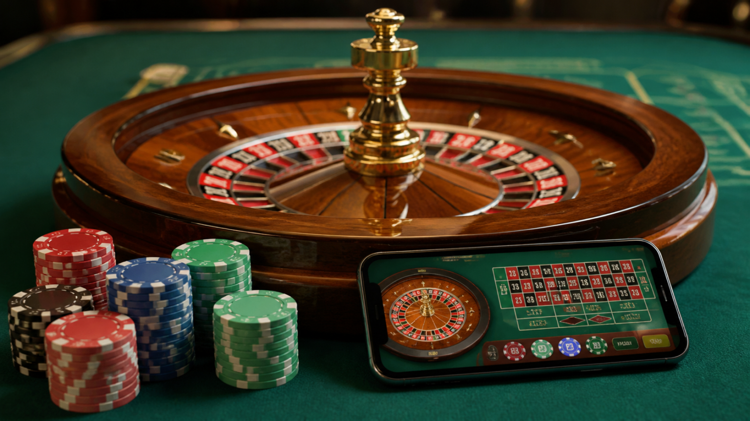 What Players Usually Look for First: online casino Singapore Casino table with roulette, chips, and a phone showing online casino Singapore